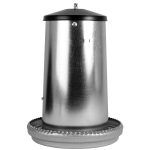 Cinkota skārda barotava mājputniem, ar vāku, 18kg
